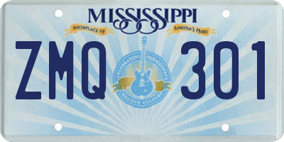 MS license plate ZMQ301