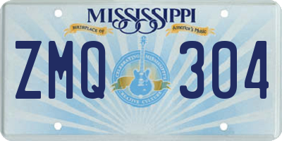 MS license plate ZMQ304