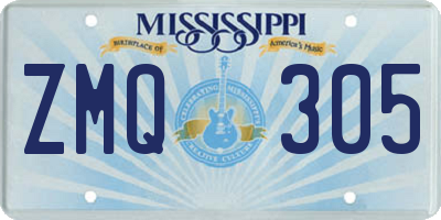 MS license plate ZMQ305