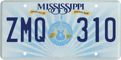 MS license plate ZMQ310