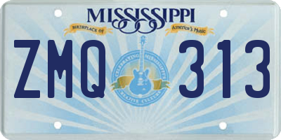 MS license plate ZMQ313
