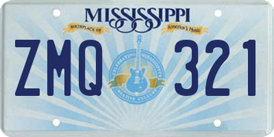 MS license plate ZMQ321