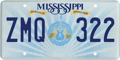 MS license plate ZMQ322