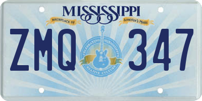 MS license plate ZMQ347