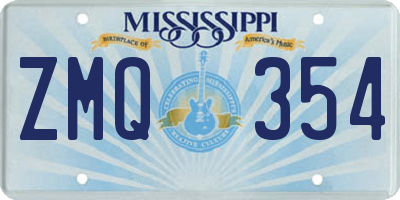 MS license plate ZMQ354