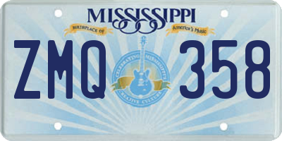 MS license plate ZMQ358