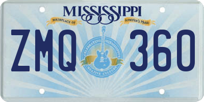 MS license plate ZMQ360