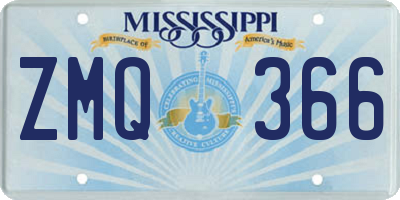 MS license plate ZMQ366