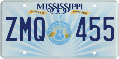 MS license plate ZMQ455