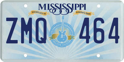 MS license plate ZMQ464