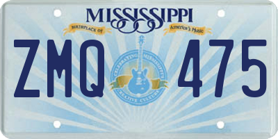 MS license plate ZMQ475