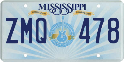 MS license plate ZMQ478