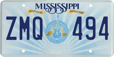 MS license plate ZMQ494