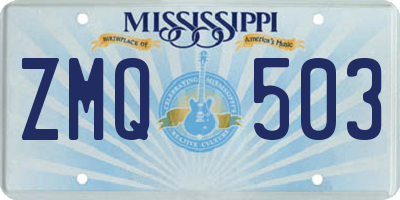 MS license plate ZMQ503