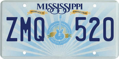 MS license plate ZMQ520