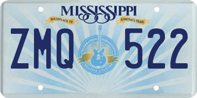 MS license plate ZMQ522