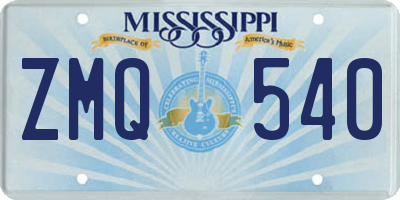 MS license plate ZMQ540