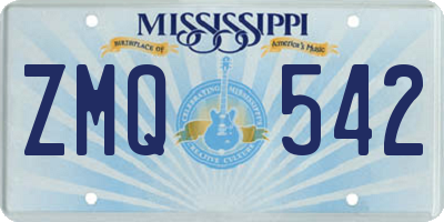 MS license plate ZMQ542