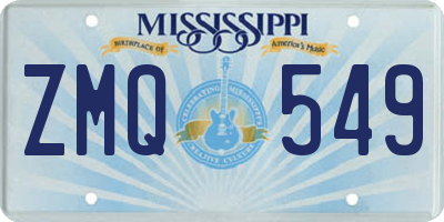MS license plate ZMQ549