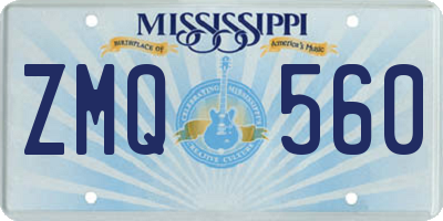 MS license plate ZMQ560