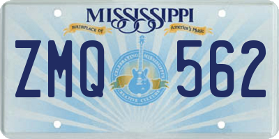 MS license plate ZMQ562