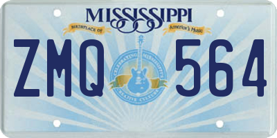 MS license plate ZMQ564