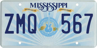 MS license plate ZMQ567