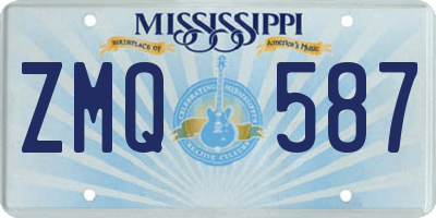 MS license plate ZMQ587