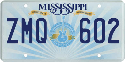 MS license plate ZMQ602