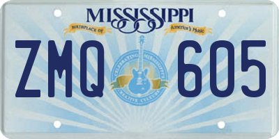 MS license plate ZMQ605