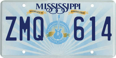 MS license plate ZMQ614