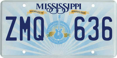 MS license plate ZMQ636