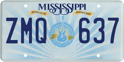 MS license plate ZMQ637