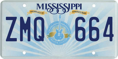 MS license plate ZMQ664