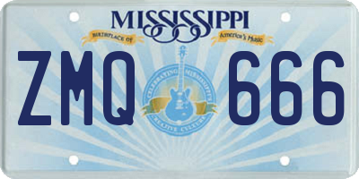 MS license plate ZMQ666