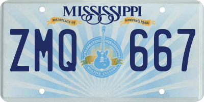 MS license plate ZMQ667