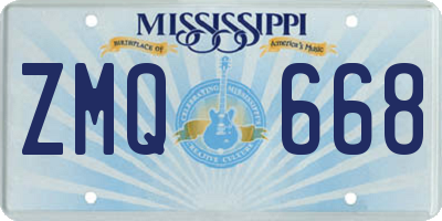 MS license plate ZMQ668
