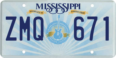 MS license plate ZMQ671