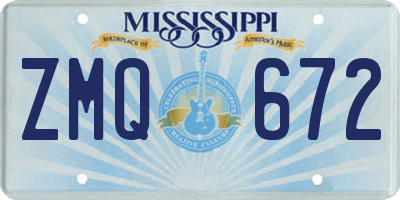MS license plate ZMQ672