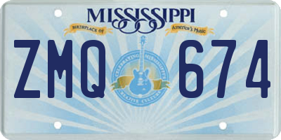 MS license plate ZMQ674