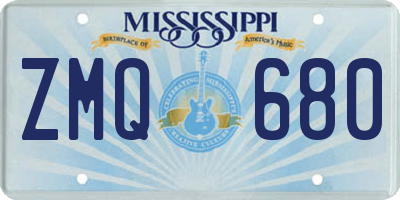 MS license plate ZMQ680