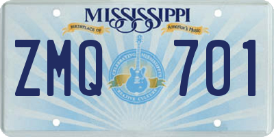 MS license plate ZMQ701