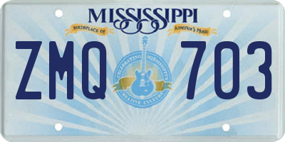 MS license plate ZMQ703