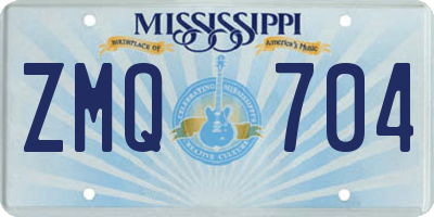 MS license plate ZMQ704