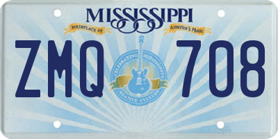 MS license plate ZMQ708
