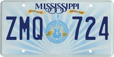 MS license plate ZMQ724