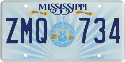 MS license plate ZMQ734