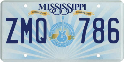 MS license plate ZMQ786