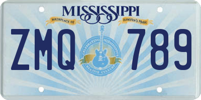 MS license plate ZMQ789