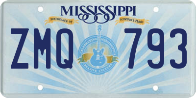 MS license plate ZMQ793